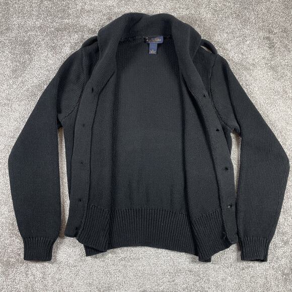 Brooks Brothers Cardigan Sweater Mens Medium Knit Shawl Collar Shoulder Straps - Picture 2 of 14